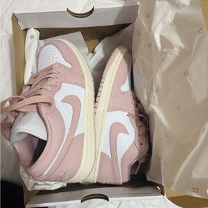 Jordan Women's Pink and White Sneakers